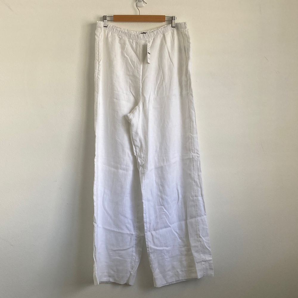 J. Crew White Linen Pants
